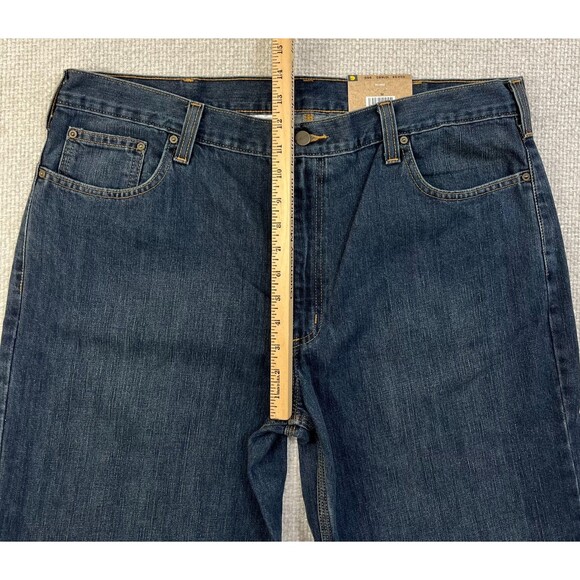 NEW Carhartt Jeans Men’s 40x34 Relaxed Fit Straight Workwear Blue Holter 101483 - Picture 9 of 10